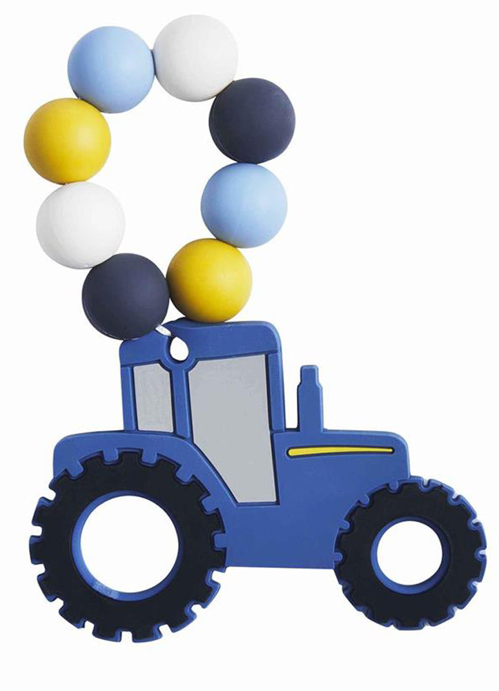 Blue Tractor Teether by Mud Pie