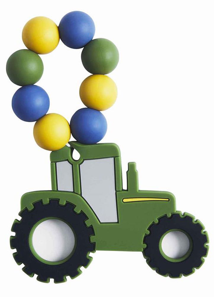 Green Tractor Teether by Mud Pie