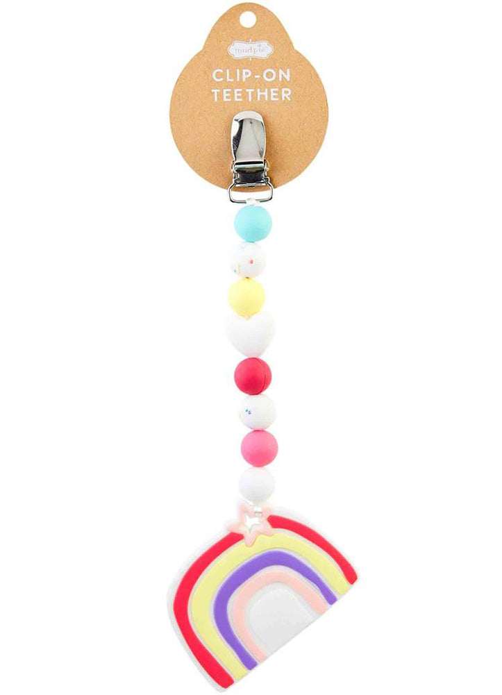 Rainbow Clip on Teether by Mud Pie