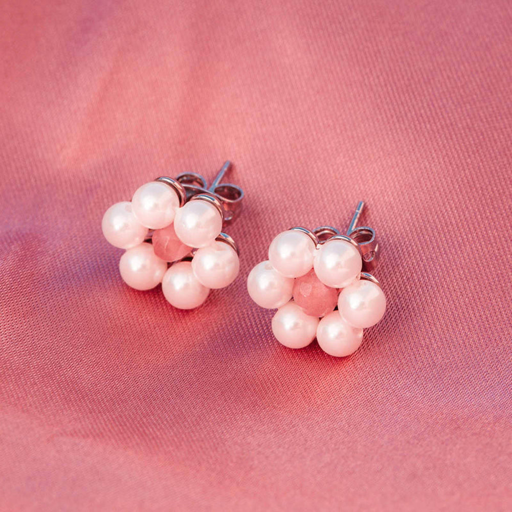 Bitty Pearl Flower Stud in Silver by Pura Vida