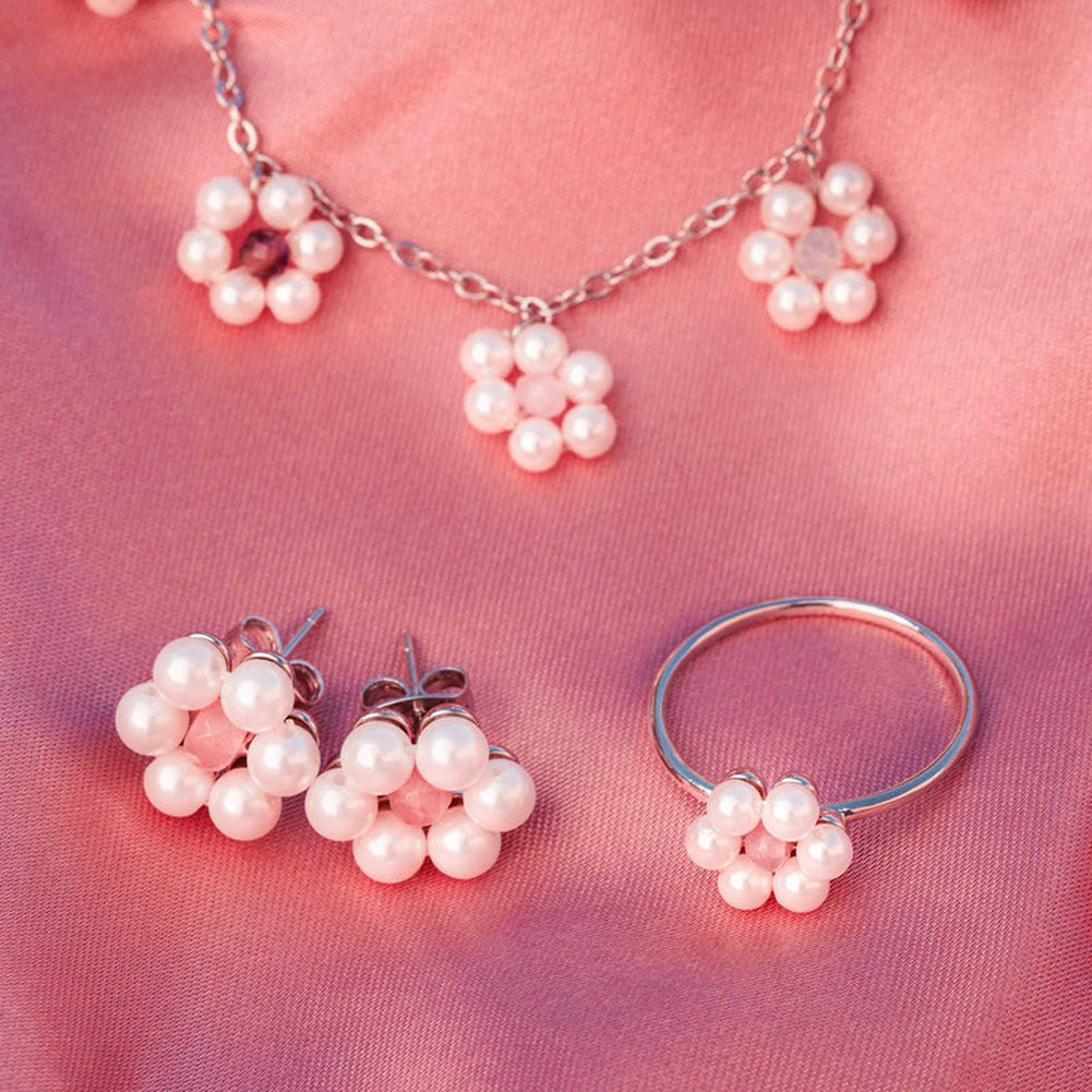 Bitty Pearl Flower Stud in Silver by Pura Vida