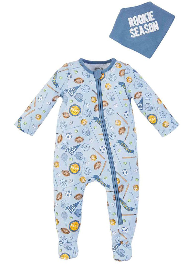 Sports Sleeper and Bib by Mud Pie