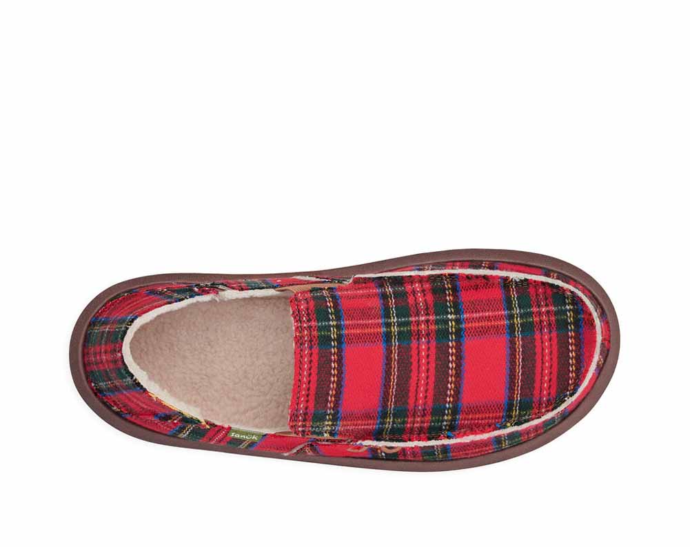 Sanuk Men s Vagabond St Plaid Chill Shoes Red Multi 9