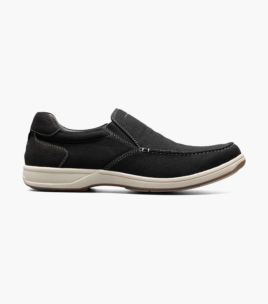 Lakeside Canvas Moc Toe Slip On in Black by Florsheim