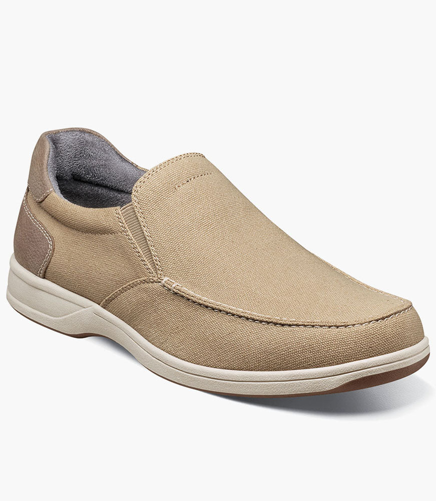Lakeside Canvas Moc Toe Slip On in Sand Multi by Florsheim