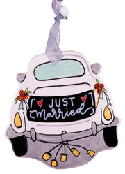 Wedding Car Flat Ornament by Glory Haus