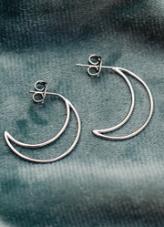 Crescent Hoop in Silver by Pura Vida