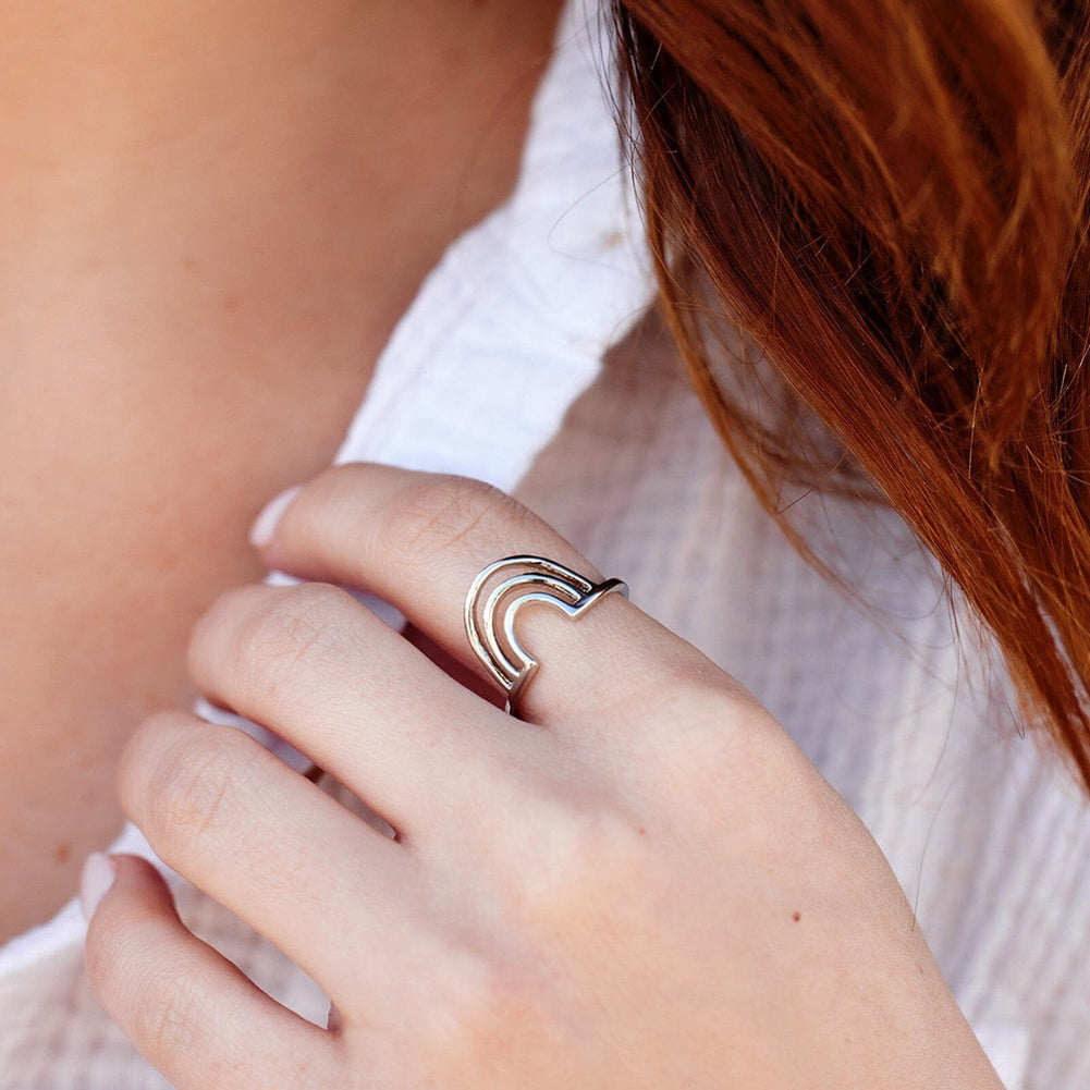 Chasing Rainbows Ring in Silver by Pura Vida