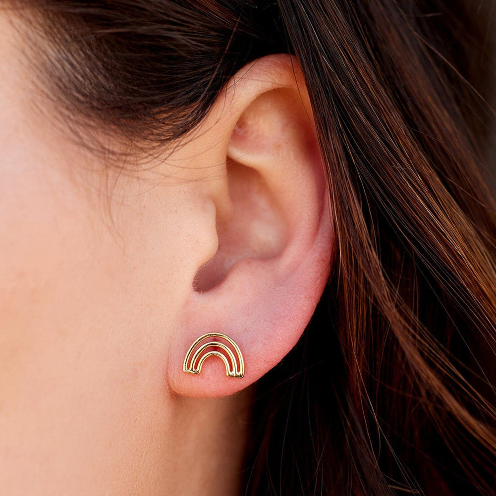 Chasing Rainbows Stud Earring in Gold by Pura Vida