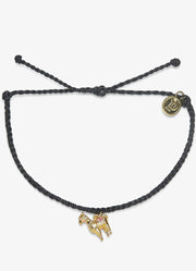 Llama Gold Charm Bracelet in Black by Pura Vida