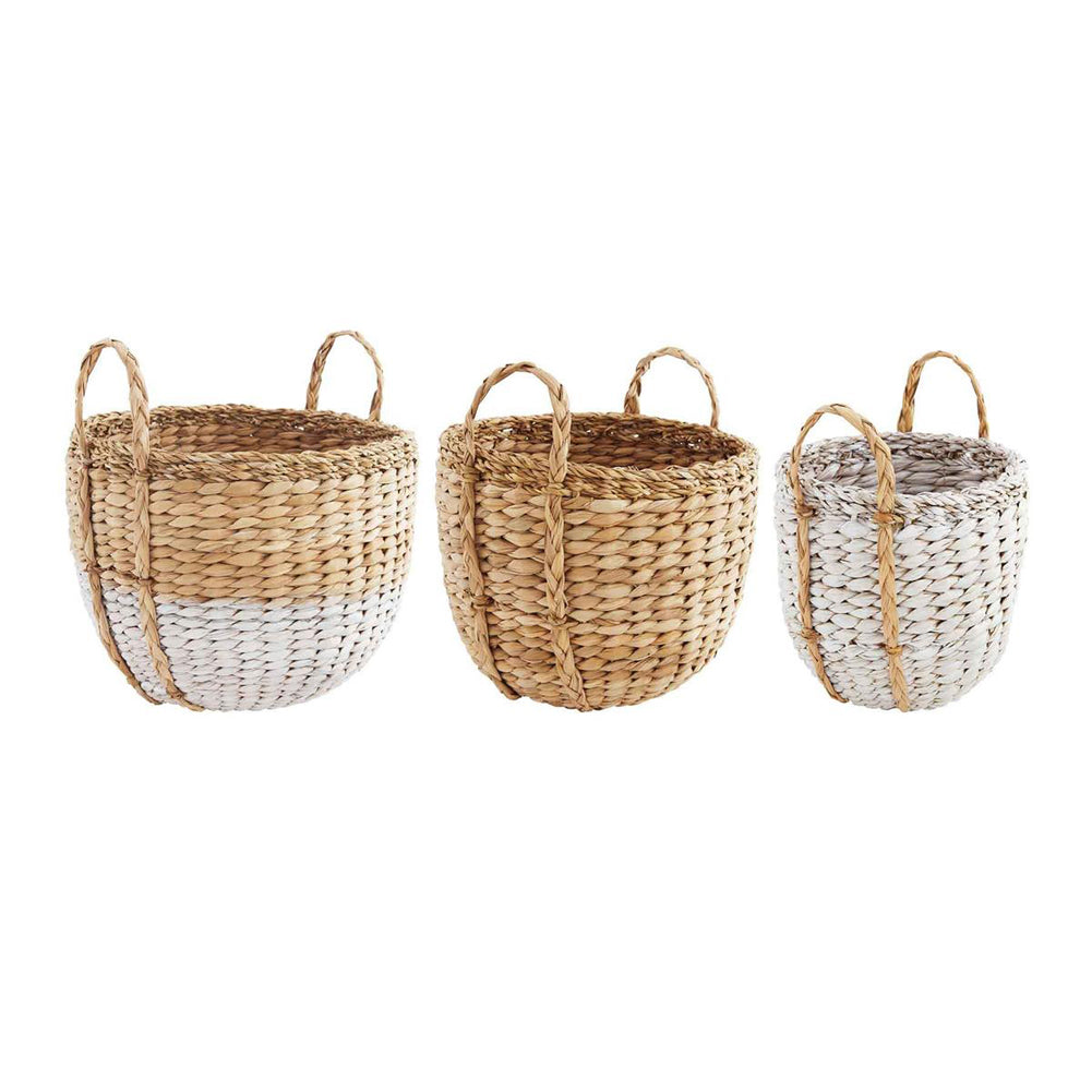 White Seagrass Basket Set by Mud Pie