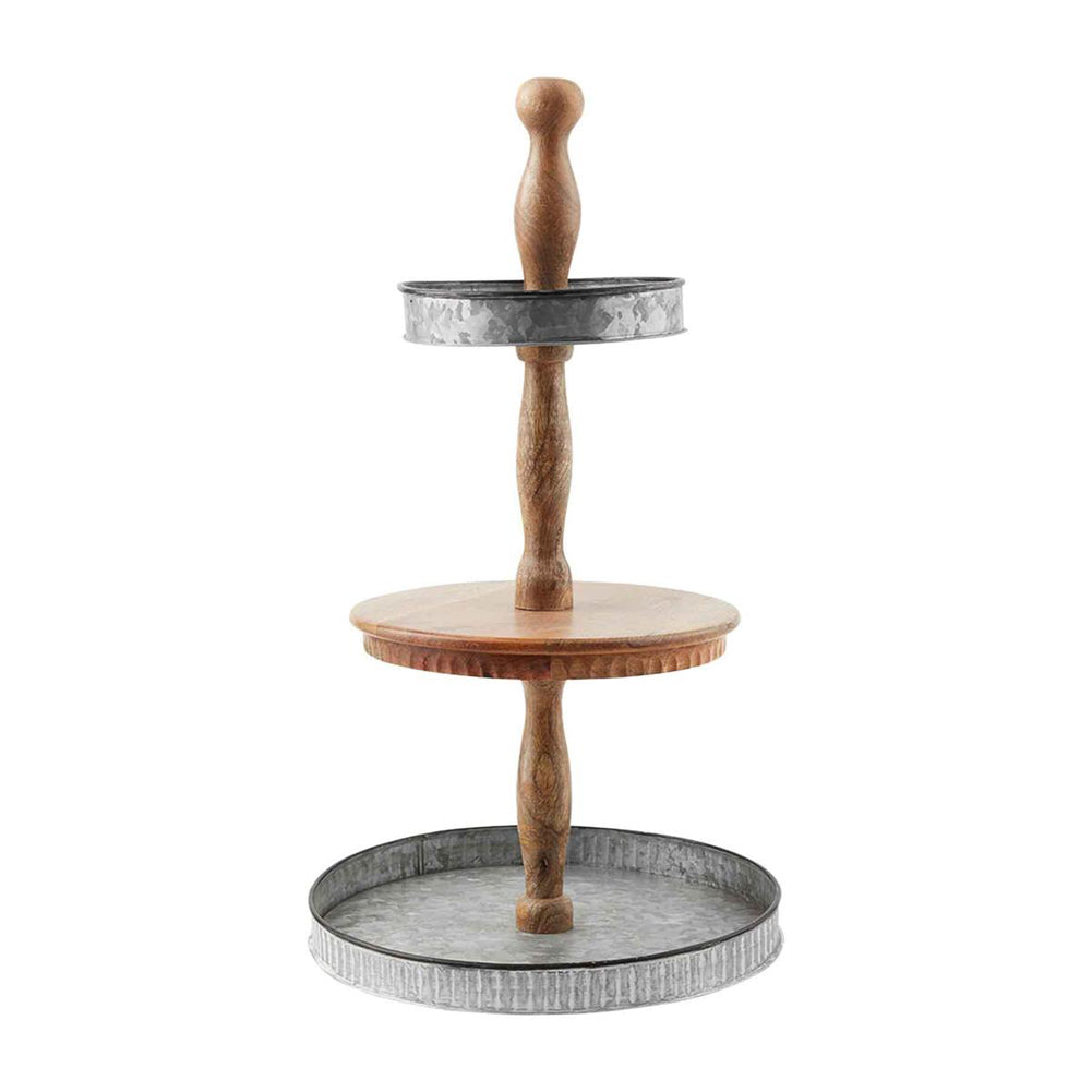 Tin Wood Tiered Server by Mud Pie