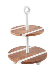 Wood Strap Tiered Server by Mud Pie