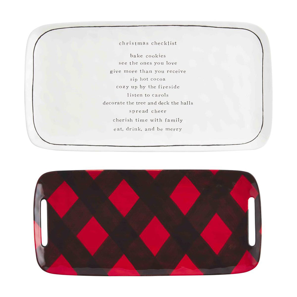 Nested Christmas Check Trays by Mud Pie