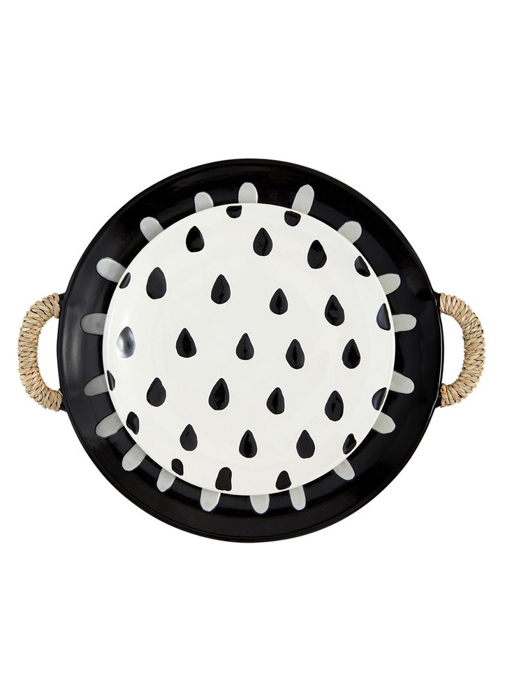 Black Stoneware Platter Set by Mud Pie