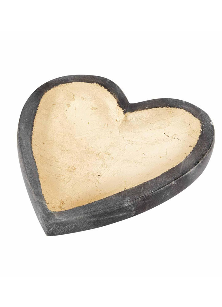Gray Marble Foil Heart Tray by Mud Pie