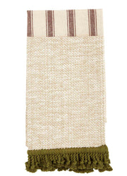 Green Cotton Fringe Towel Set by Mud Pie