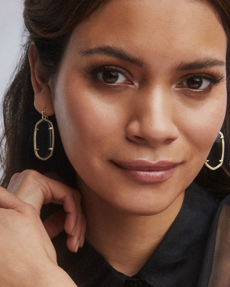 Ellie Earring Gold Black by Kendra Scott