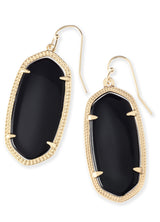 Ellie Earring Gold Black by Kendra Scott