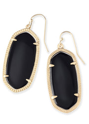 Ellie Earring Gold Black by Kendra Scott