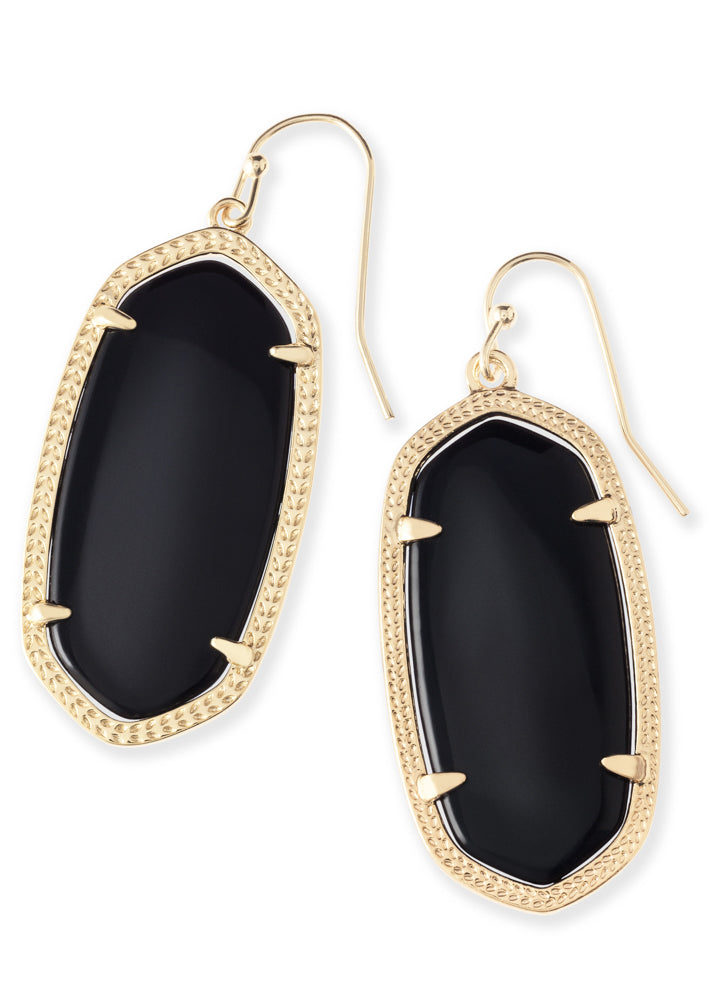 Ellie Earring Gold Black by Kendra Scott