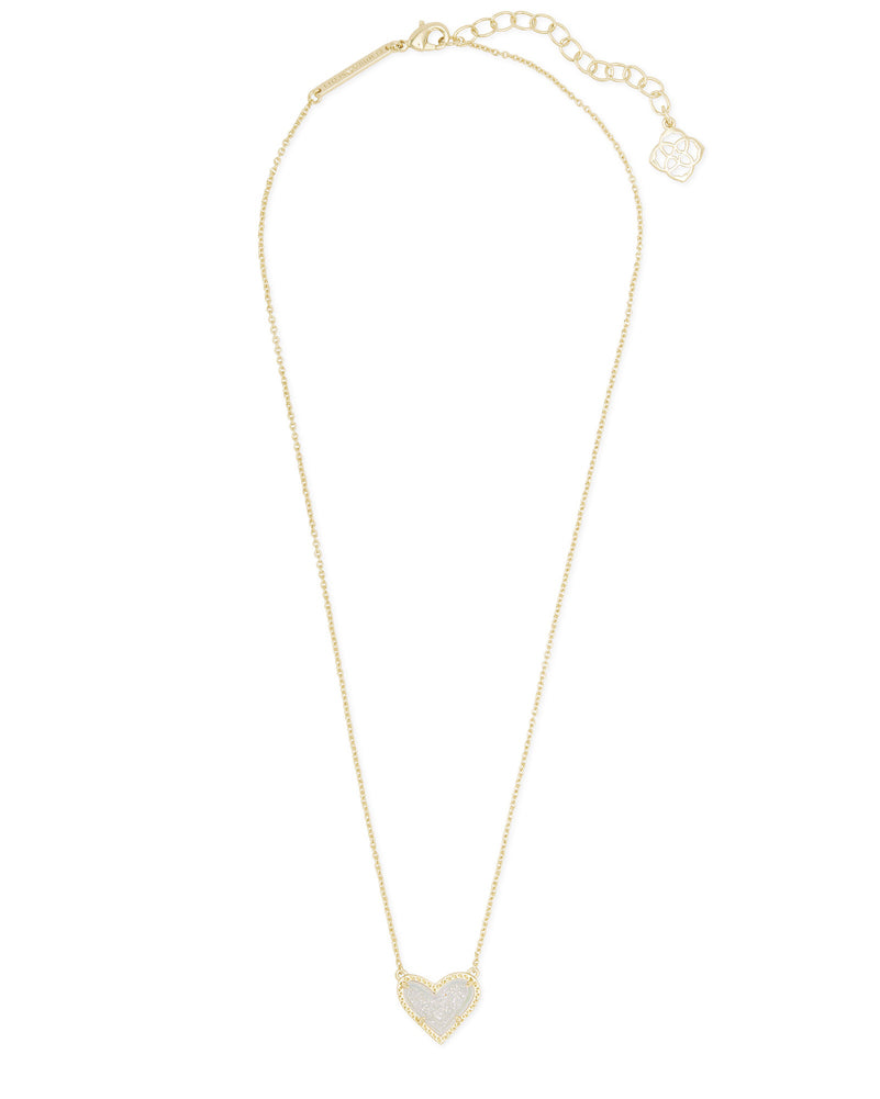 Ari Heart Pendant Necklace Gold Irid Drusy by Kendra Scott