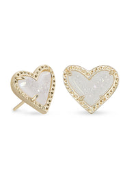 Ari Heart Stud Earring in Gold by Kendra Scott