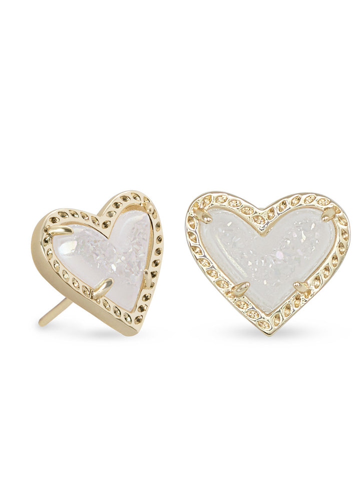 Ari Heart Stud Earring in Gold by Kendra Scott