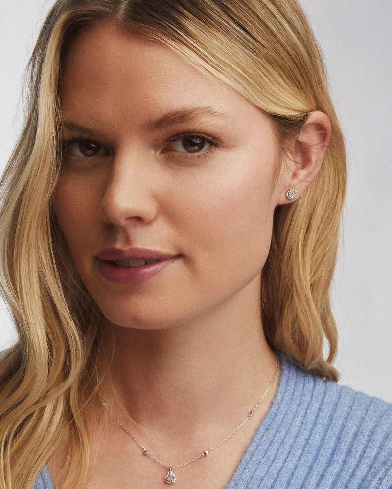 Nola Stud Earring Rhodium Plat Drusy by Kendra Scott