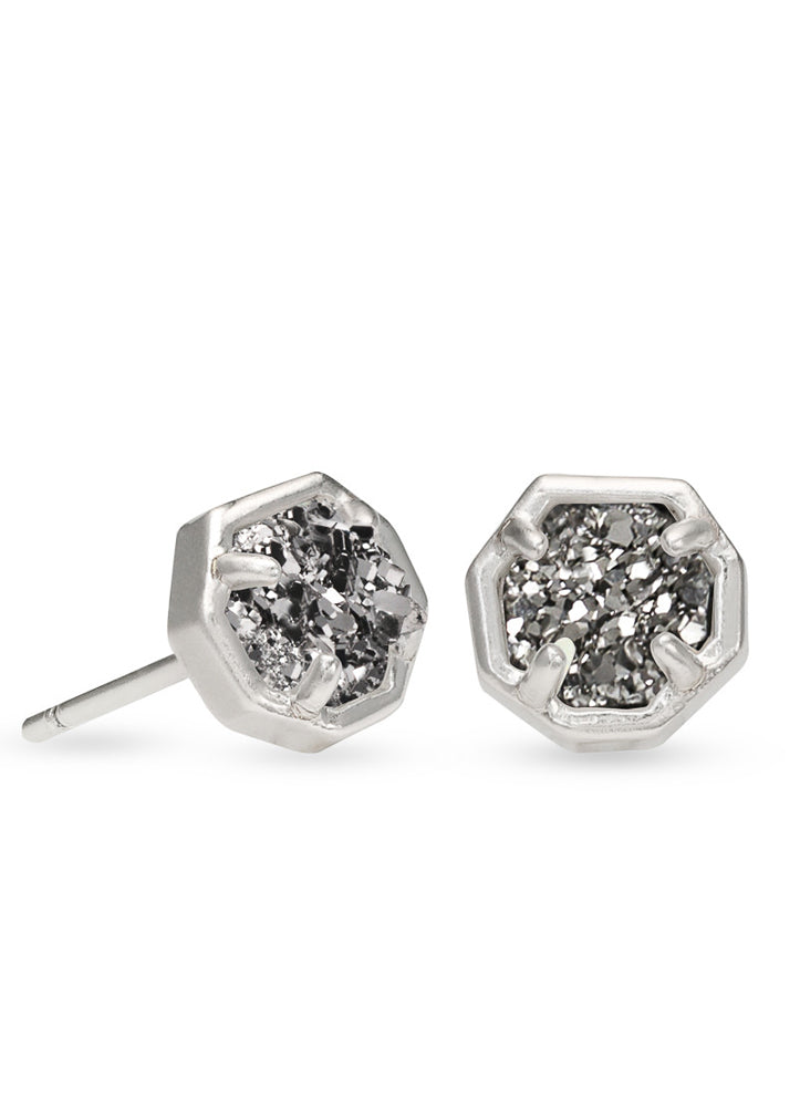 Nola Stud Earring Rhodium Plat Drusy by Kendra Scott