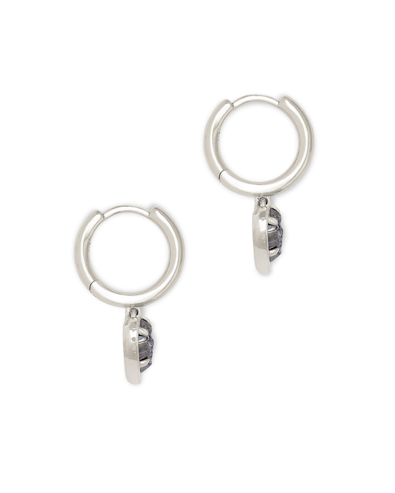 Ari Heart Huggie Ear Rhod Plat Drusy by Kendra Scott