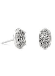 Emilie Stud Earring Rhodium Plat Drusy by Kendra Scott