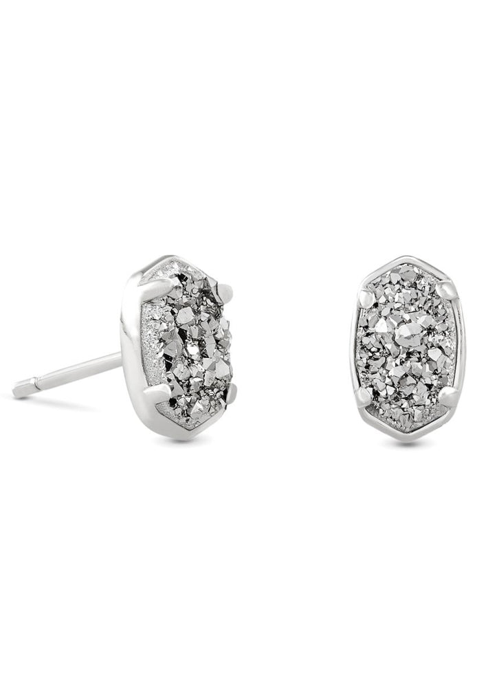 Emilie Stud Earring Rhodium Plat Drusy by Kendra Scott