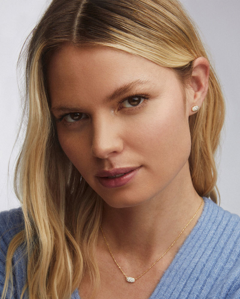 Grayson Crystal Stud Earring Rhodium Metal by Kendra Scott