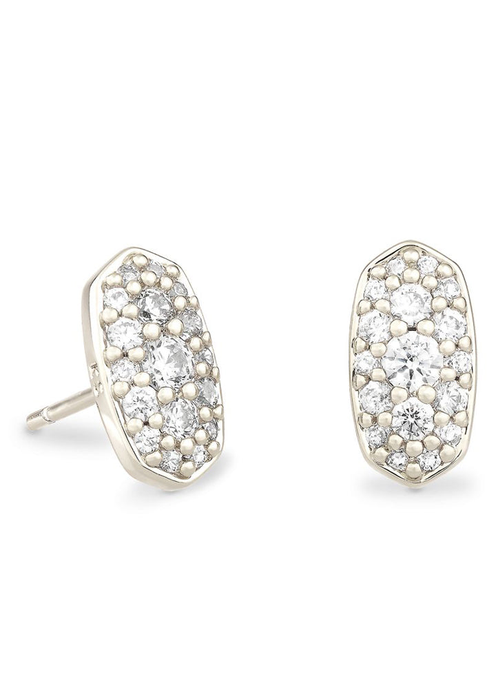 Grayson Crystal Stud Earring Rhodium Metal by Kendra Scott