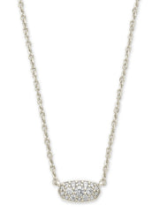 Grayson Crystal Pendant Necklce Rhodium Metal Wh Cz by Kendra Scott