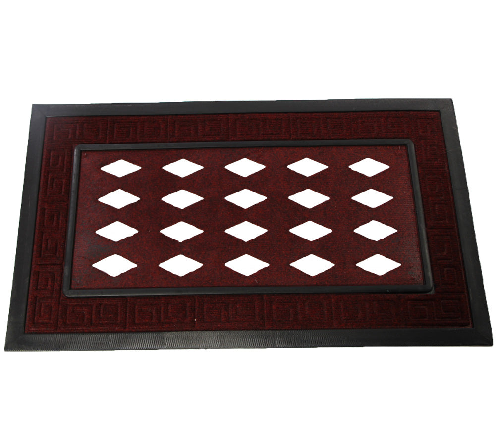 Sassafras Welcome Mat Tray in Burgundy by Evergreen Enterprises