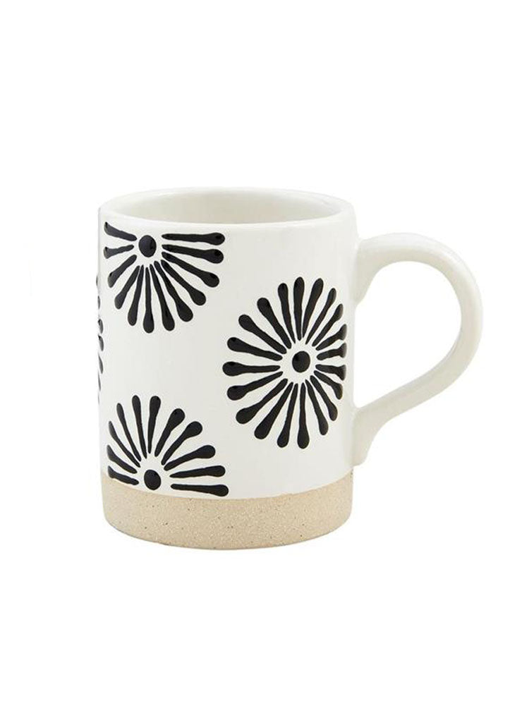 White Starburst Stoneware Mugs by Mud Pie