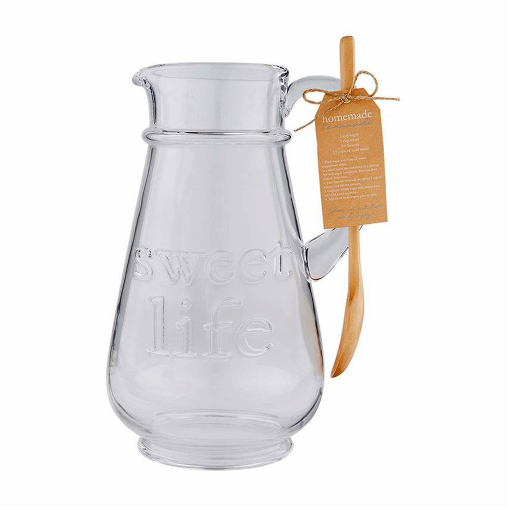 Sweet Life Glass Pitcher Set by Mud Pie