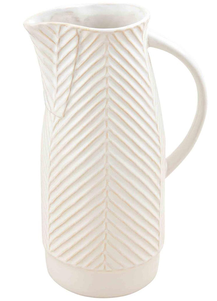 Debossed Stoneware Pitcher by Mud Pie