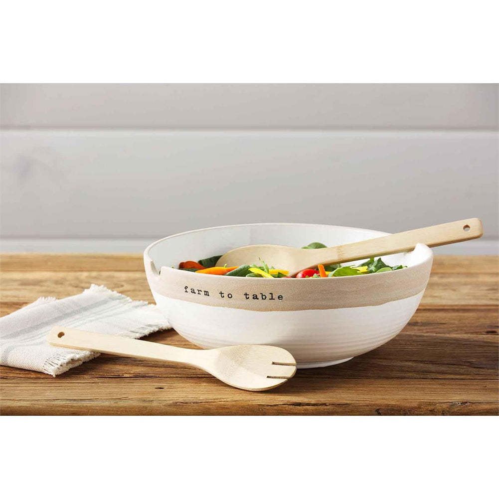 Stoneware Salad Bowl Set by Mud Pie