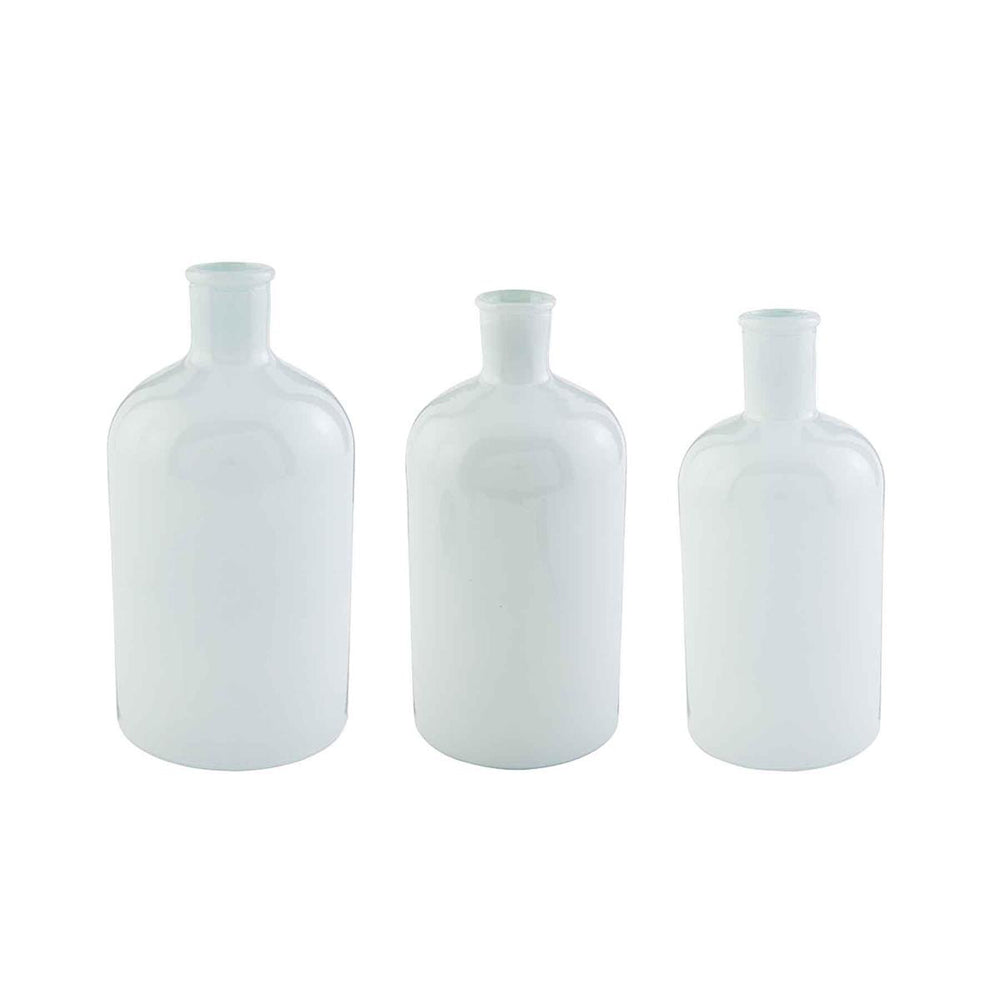 Lg White Bottleneck Vase by Mud Pie