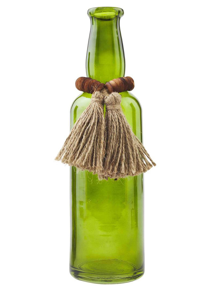 Brown Beaded Green Bottle by Mud Pie