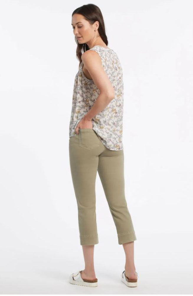 Pull on Kick Flare Capri in Fern by Tribal