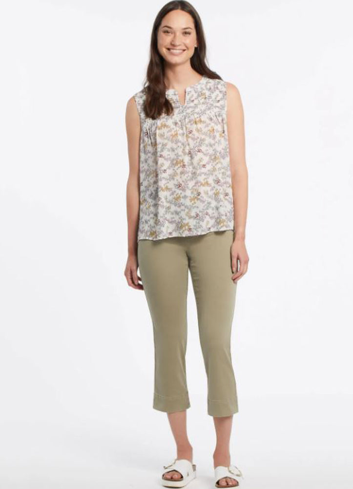 Pull on Kick Flare Capri in Fern by Tribal