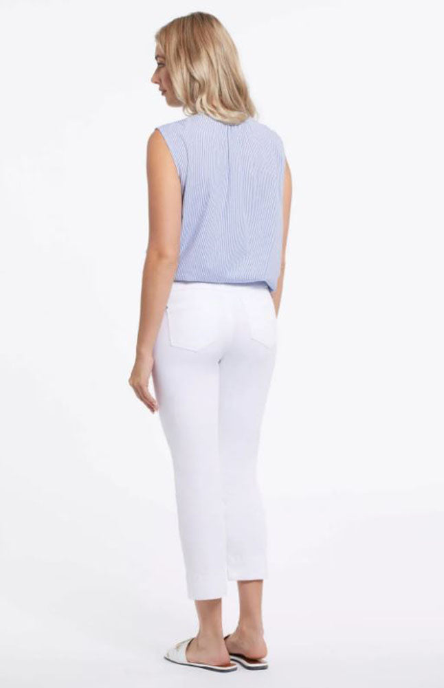 Pull on Kick Flare Capri in White by Tribal