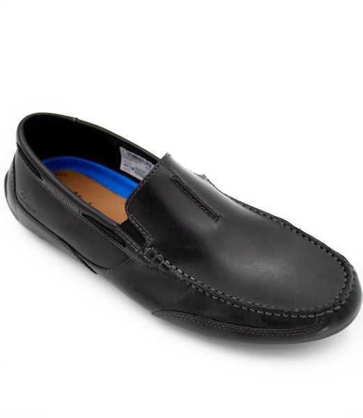 Clarks Men\'s Markman Brace Drivers Men\'s Shoes, black leather Size 10.5 M Men main image 2