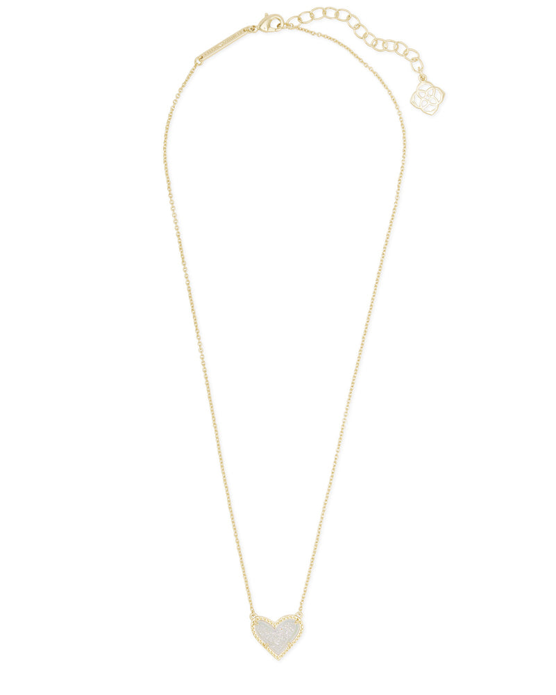 Ari Heart Pendant Necklace Gold Irid Drusy by Kendra Scott