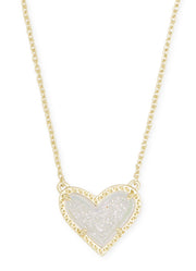 Ari Heart Pendant Necklace Gold Irid Drusy by Kendra Scott
