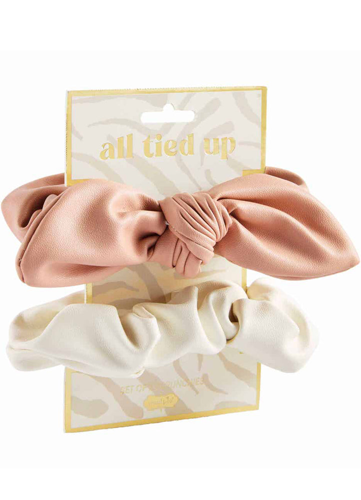 Blush Leahter Scruchie Set by Mud Pie